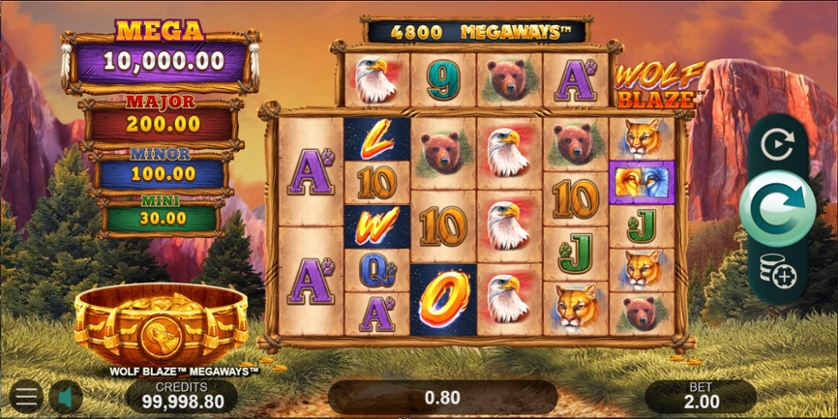 Wolf Blaze Megaways Slot Gameplay