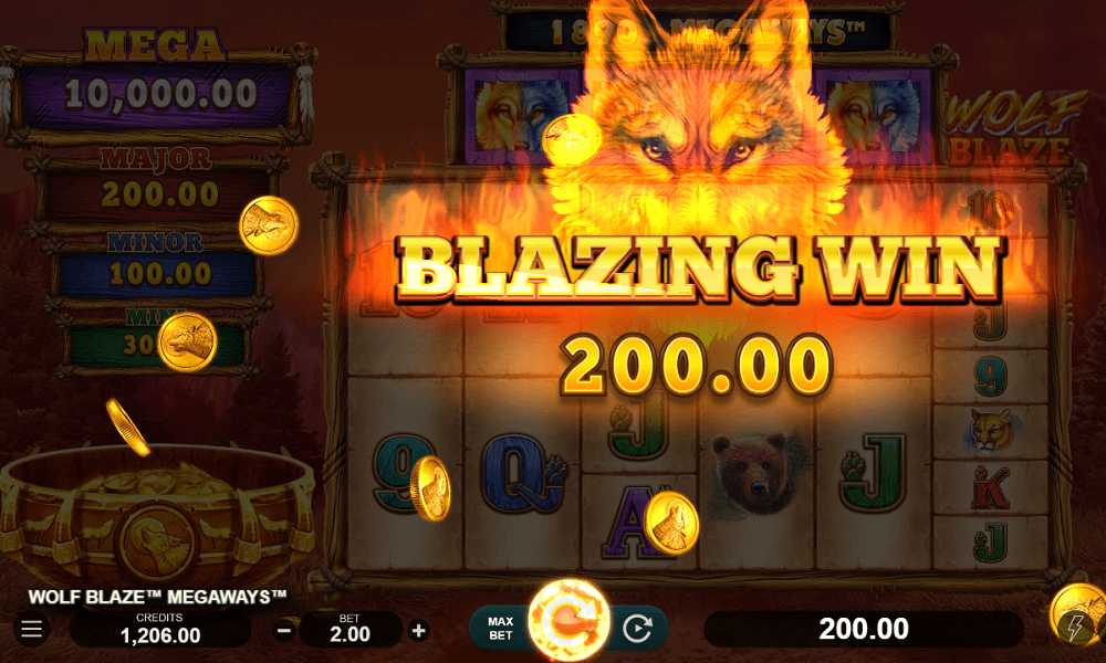 Wolf Blaze Megaways Slot Big Win