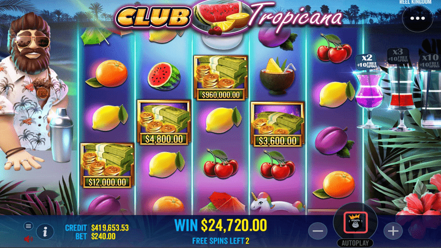 Club Tropicana Slot Big Win