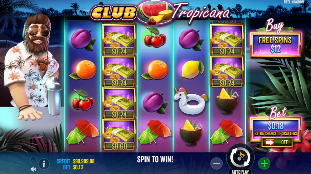 Club Tropicana Slot Gameplay